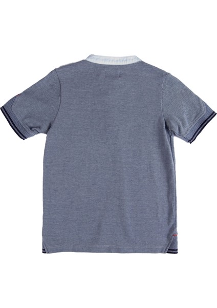 Organik Sıfır Yaka Mavi Yazlık Erkek Çocuk Tshirt indirimleri