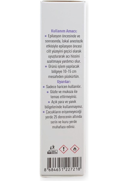 Skin Prepper Anestezik ve Lazer Epilasyon Için Soğutucu Sprey 4 Adet