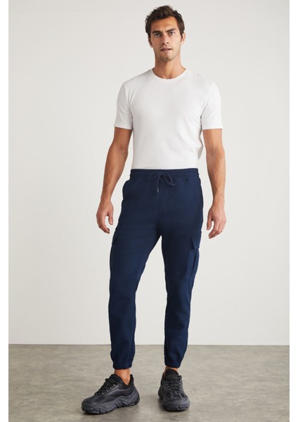 Cargo Erkek Dokuma Kargo Cepli Beli Ve Paçası Lastikli Lacivert Pantolon fiyatları