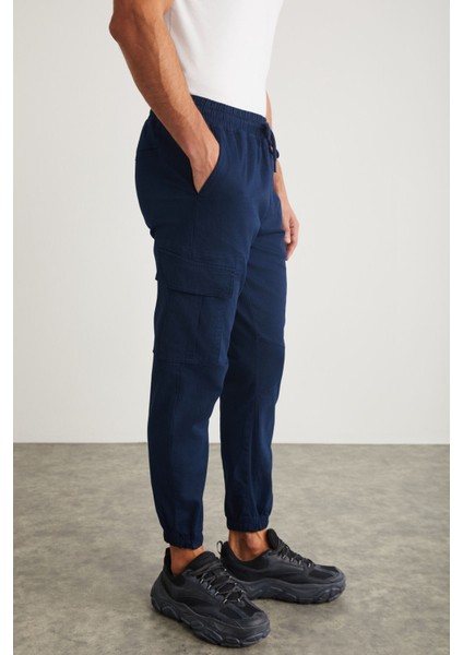 Cargo Erkek Dokuma Kargo Cepli Beli Ve Paçası Lastikli Lacivert Pantolon fırsatları