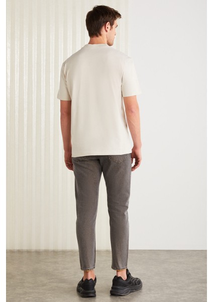 KURT Erkek %100 Pamuklu Akrep Baskılı Kısa Kollu Taş Rengi T-Shirt indirimleri