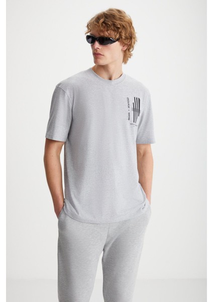 ELIJAH Baskılı Bisiklet Yaka %100 Pamuk Grimelanj T-Shirt fiyatları