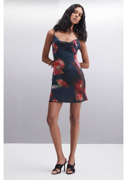 DAYRA Kadın 100% Polyester Slim Desenli Elbise fiyatları