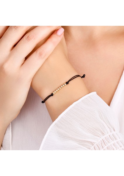 14 Ayar Forever Dorika Altın Siyah Ipli Bileklik fiyatları