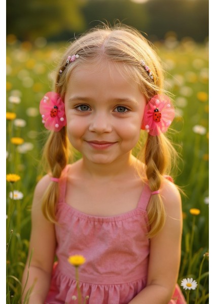 Içi Ponponlu Uğur Böcekli Kız Çocuk Lastikli Toka 2li fiyatları