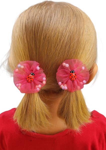 Içi Ponponlu Uğur Böcekli Kız Çocuk Lastikli Toka 2li fırsatları