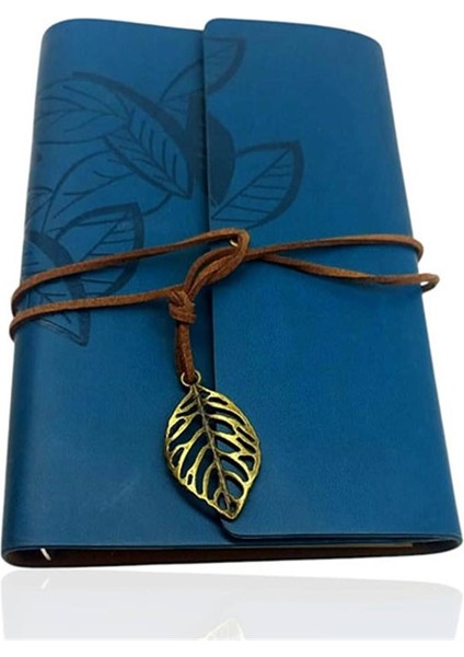 Retro Deri Defter Yaprak Tasarımlı Büyük Boy Yeşil