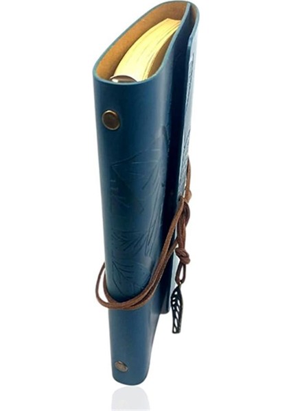 Retro Deri Defter Yaprak Tasarımlı Büyük Boy Yeşil fırsatları