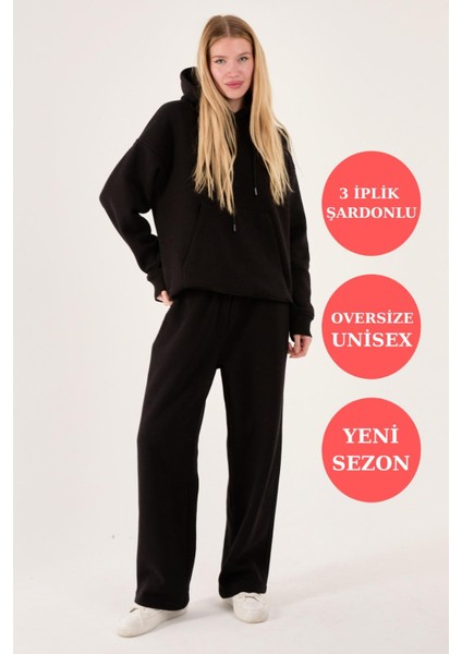 X-4008 Kapüşonlu Kanguru Cep Üç İplik Sweat