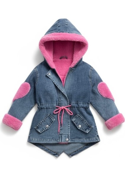 Kız Çocuk Peluş Kot Mont modelleri