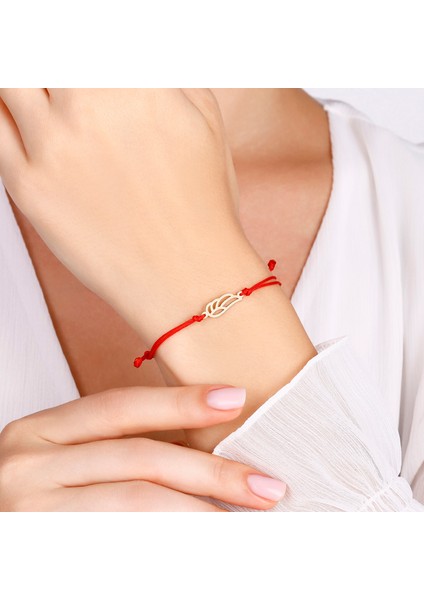 14 Ayar Melek Kanadı Altın Ipli Bileklik