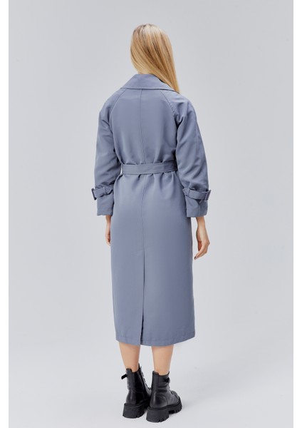 Gri Oversize Kuşaklı Trençkot indirimleri