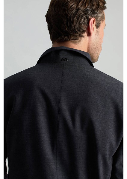 Italyan Yün Karışım Fermuar Detaylı Koyu Mavi Spor Ceket fırsatları