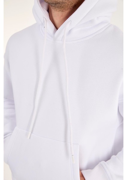 X-4008 Kapüşonlu Kanguru Cep Üç Iplik Sweat