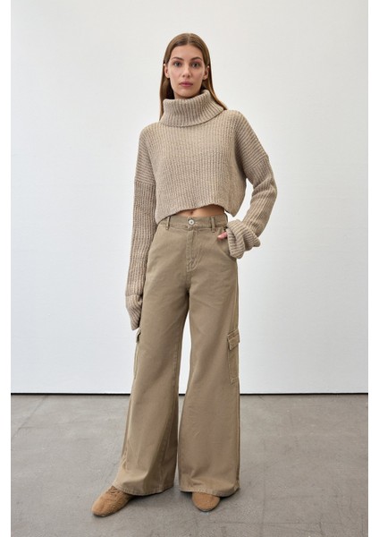 Balıkçı Yaka Crop Kazak Vizon fiyatları