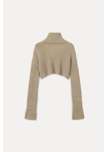 Balıkçı Yaka Crop Kazak Vizon