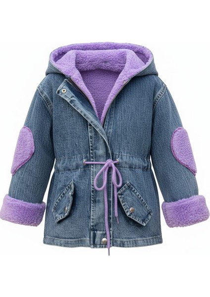 Kız Çocuk Peluş Kot Mont modelleri