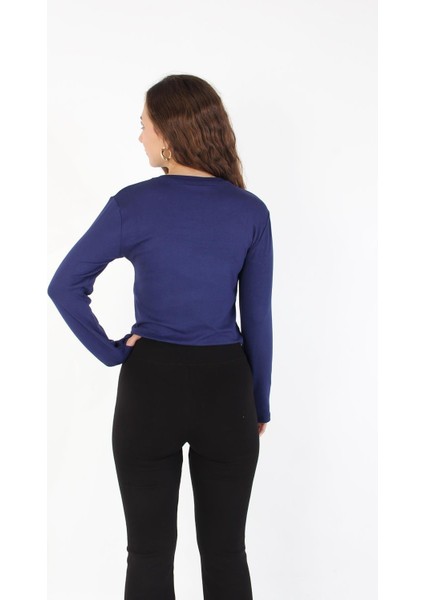 6492 (N-1783) Fermuarlı Uzun Kol Parmak Geçirmeli Body