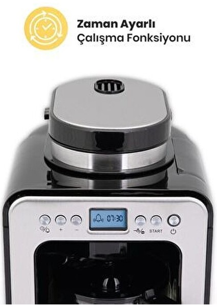 Gm-7353 Klass Öğütücülü Filtre Kahve Makinesi 12 Fincan Kapasiteyle Inox Tasarım modelleri