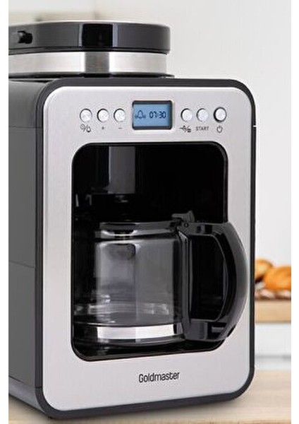 Gm-7353 Klass Öğütücülü Filtre Kahve Makinesi 12 Fincan Kapasiteyle Inox Tasarım