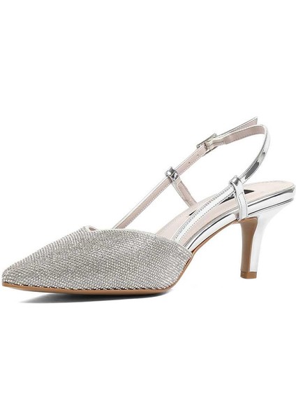 Kadın Lame Arkası Açık İnce Topuklu Abiye Ayakkabı fırsatları