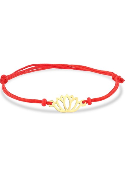 14 Ayar Lotus Altın Ipli Bileklik