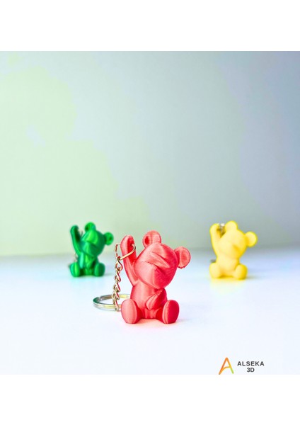 - 3d Baskı Ayıcık Figürlü Anahtarlık