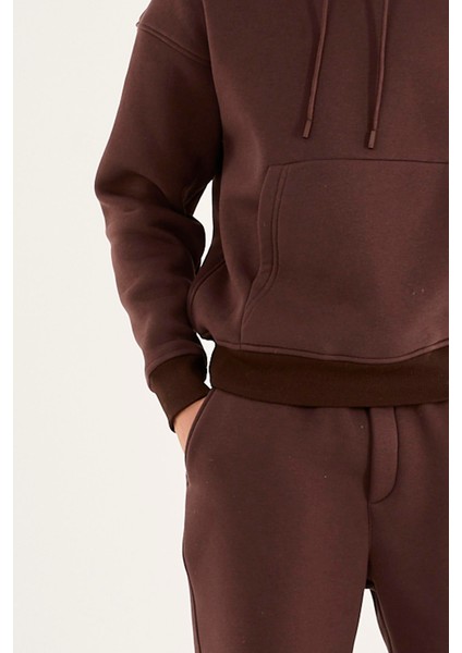 X-4008 Kapüşonlu Kanguru Cep Üç Iplik Sweat