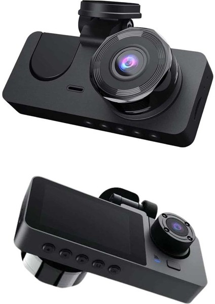 Techmrt Yol Kayıt Araç Kamerası Hd Dvr 3 Kameralı 2.0in Ekranlı Ön Iç Arka