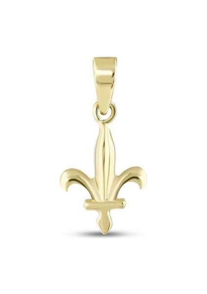 14 Ayar Fransız Zambağı Tasarım Altın Kolye Ucu