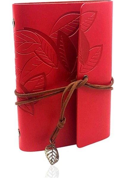 Retro Deri Defter Yaprak Tasarımlı Küçük Boy Kırmızı fiyatları