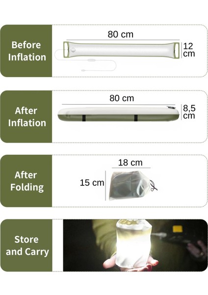 Şişme LED Kamp Lambası, USB Girişli, Mıknatıslı indirimleri