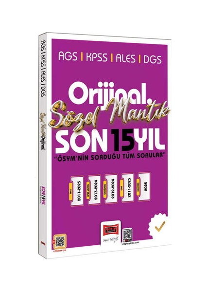 Yargı Yayınları 2026 Kpss Ags Ales Dgs Orijinal Sözel Mantık Son 15 Yıl Çıkmış Sorular