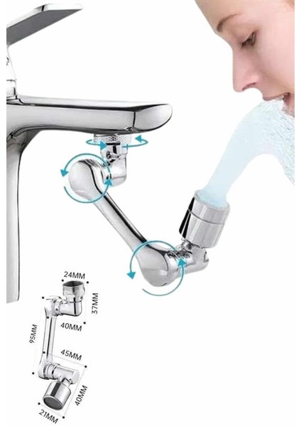 Techmrt Mutfak Musluk Başlığı 1080 Derece Dönebilir Oynar Başlıklı Musluk Aparatı indirimleri