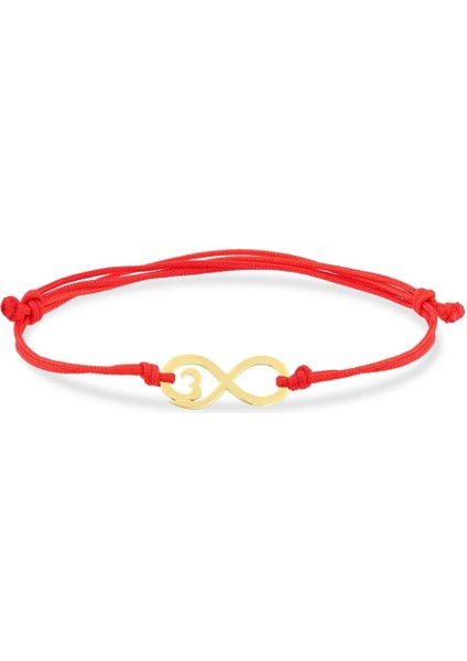 14 Ayar Sonsuz Kalp Altın Ipli Bileklik