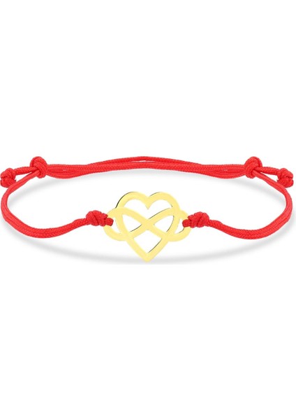 14 Ayar Sonsuz Kalp Altın Ipli Bileklik