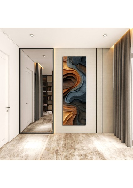 Panoramik Ahşap Dokulu Soyut Tasarım Kanvas Tablo – Dikey Modern Sanat Duvar Dekoru fiyatları