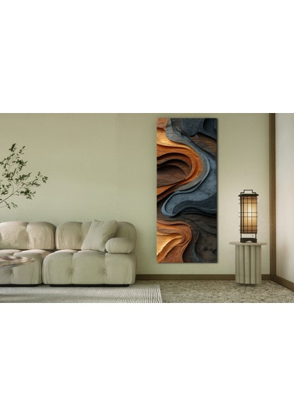 Panoramik Ahşap Dokulu Soyut Tasarım Kanvas Tablo – Dikey Modern Sanat Duvar Dekoru modelleri