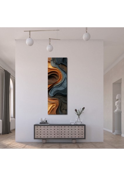 Panoramik Ahşap Dokulu Soyut Tasarım Kanvas Tablo – Dikey Modern Sanat Duvar Dekoru indirimleri