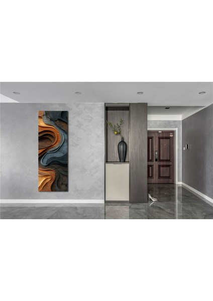 Panoramik Ahşap Dokulu Soyut Tasarım Kanvas Tablo – Dikey Modern Sanat Duvar Dekoru