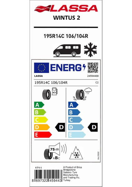 195 R14C 106/104R Wintus 2 Kış Lastiği (Üretim YILI:2025) fiyatları