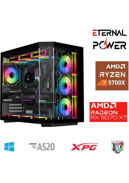 E.power Ryzen 7 5700X 32G Ddr4 1tb M.2 RX9070XT A520 A750W