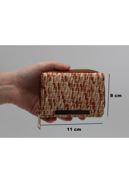 Kremit Bozuk Para Gözlü Bol Kartlıklı Mini Kadın Cüzdanı