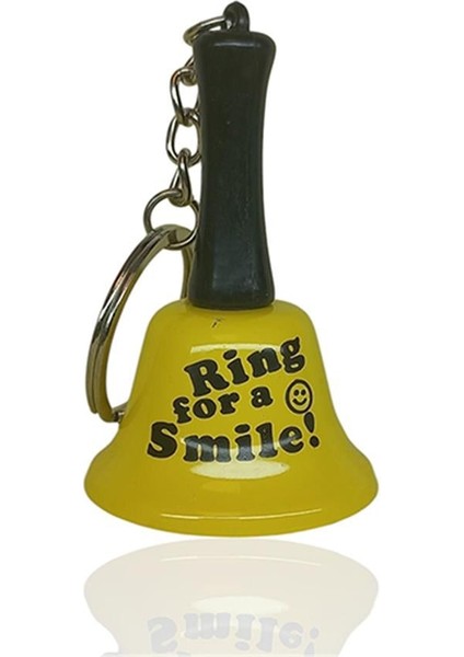 Anahtarlık Resepsiyon Zil Ring For A Smile Sarı