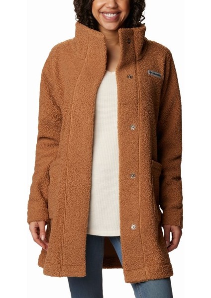 Panorama™ Long Jacket Kahverengi Kadın Outdoor Polar Ceket AL1333 modelleri