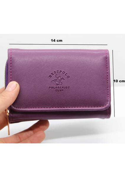 Mor Bozuk Para Gözlü Bol Kartlıklı Mini Kadın Cüzdanı 004