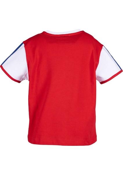 Organik Beyaz Kollu Kırmızı Basic Erkek Çocuk Tshirt modelleri