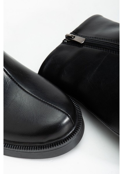 02-3033 Siyah Kırışık Rugan Fermuarlı Günlük Kadın Bot indirimleri