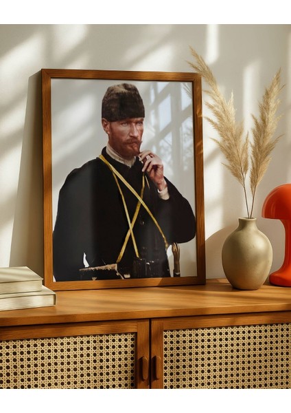 Atarük Sakallı Portre Dijital Baskı Poster (Çerçevesiz)