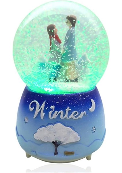 Müzikli Renk Değişiren Işıklı Kar Püskürtmeli Çift Tasarımlı Kar Küresi fiyatları